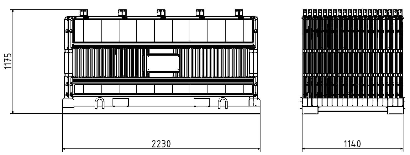 Schake 33620KA-32000 SET mit 20 Absperrschrankengitter auf Lager- und Transporttraverse mit Lampenadapter mit Folie Typ