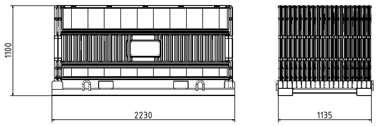 Schake 33620K-32000 SET mit 20 Absperrschrankengitter auf Lager- und Transporttraverse ohne Lampenadapter mit Folie Typ