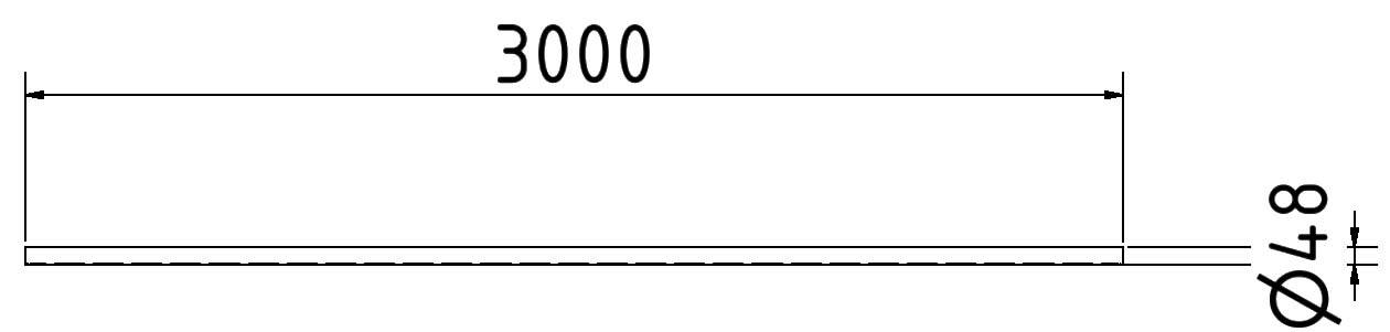 Schake 34830 Schilderpfosten aus Stahl Ø 48,3 mm Länge: 3,00 m