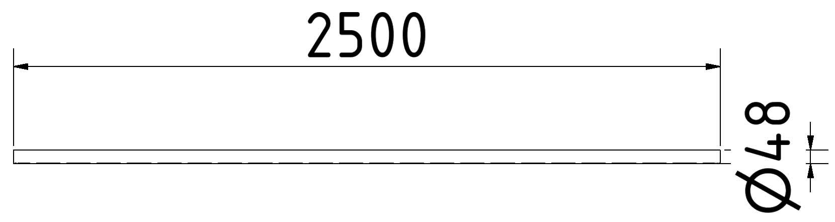Schake 34825 Schilderpfosten aus Stahl Ø 48,3 mm Länge: 2,50 m