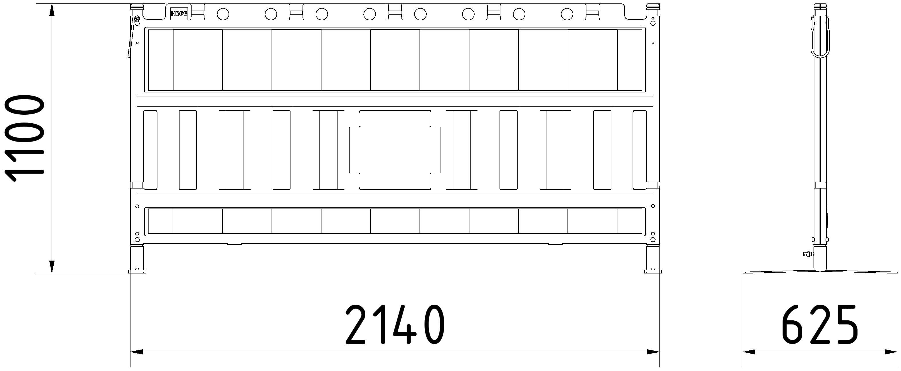 Schake 33520KSK-F Schake EURO2 Absperrschrankengitter mit Füßen Typ NOX LIGHT