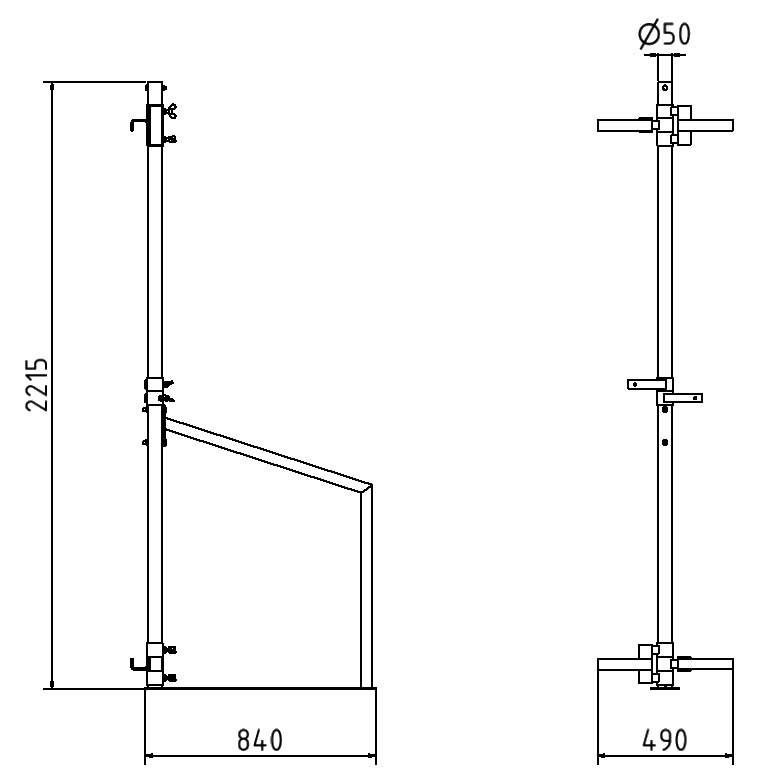 Schake 3B160-EE Holzbauzaunständer mit verstellbaren Winkeln