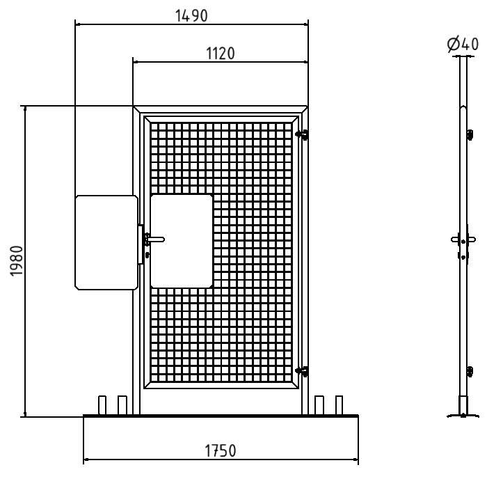 Schake 3B36T Mobilzaun Tür mit Klinke oder Panikschloss mit Klinke