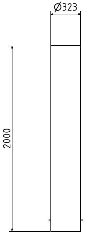 Schake 40322 Absperrpoller Stahlrohr Ø 323 x 5 mm ortsfest zum Einbetonieren feuerverzinkt Gesamtlänge: 2000 mm mit auf