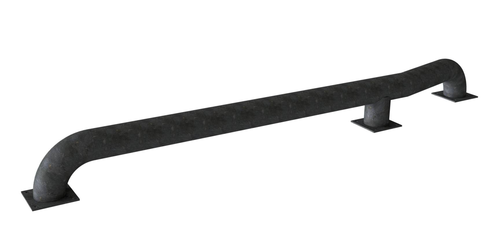 Schake 40157R LKW Einfahrhilfe feuerverzinkt abgewinkelt zur rechten Seite,<br><br>Gesamtlänge: ca. 3000 mm