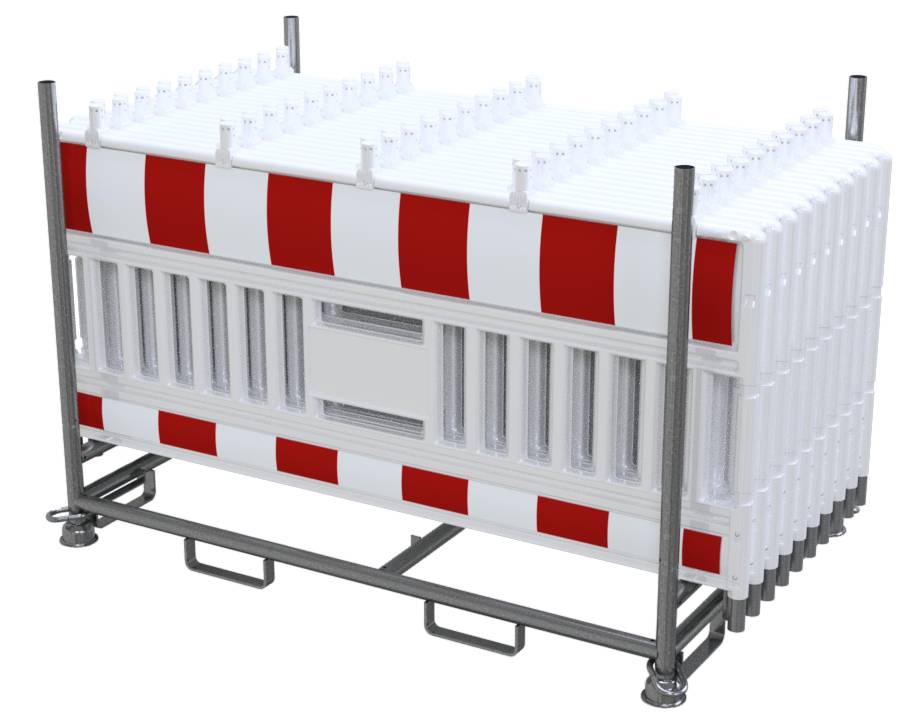 Schake 33620KA2-32001-0 SET mit 20 Absperrschrankengitter auf Stapelpalette mit Lampenadapter mit Folie Typ RA2/B Schran