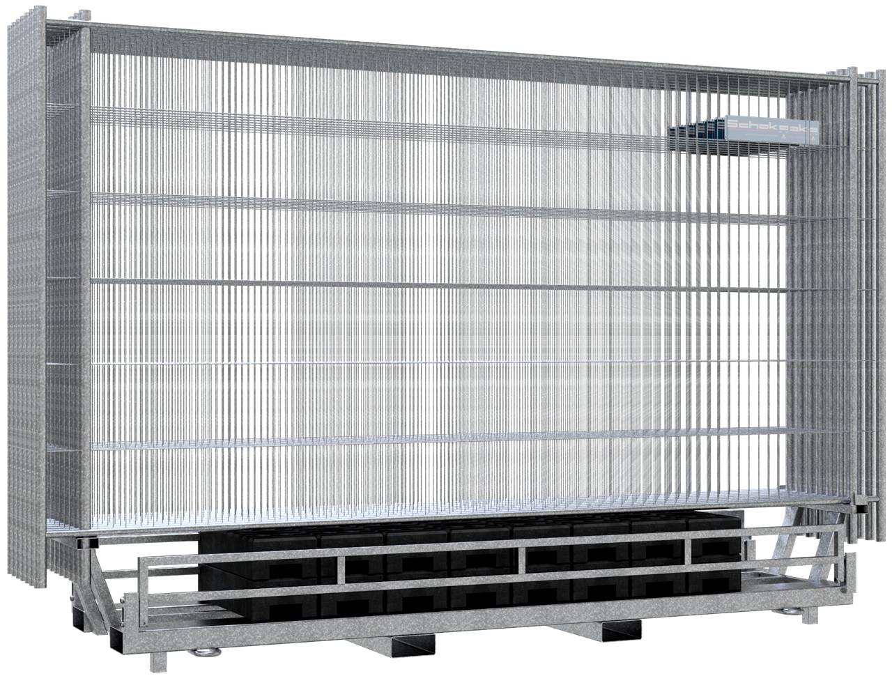 Schake 3B212T-15-SET2 SET mit 15 Bauzäunen und Zubehör auf Twinpallete Mobilzaun ,,Standard