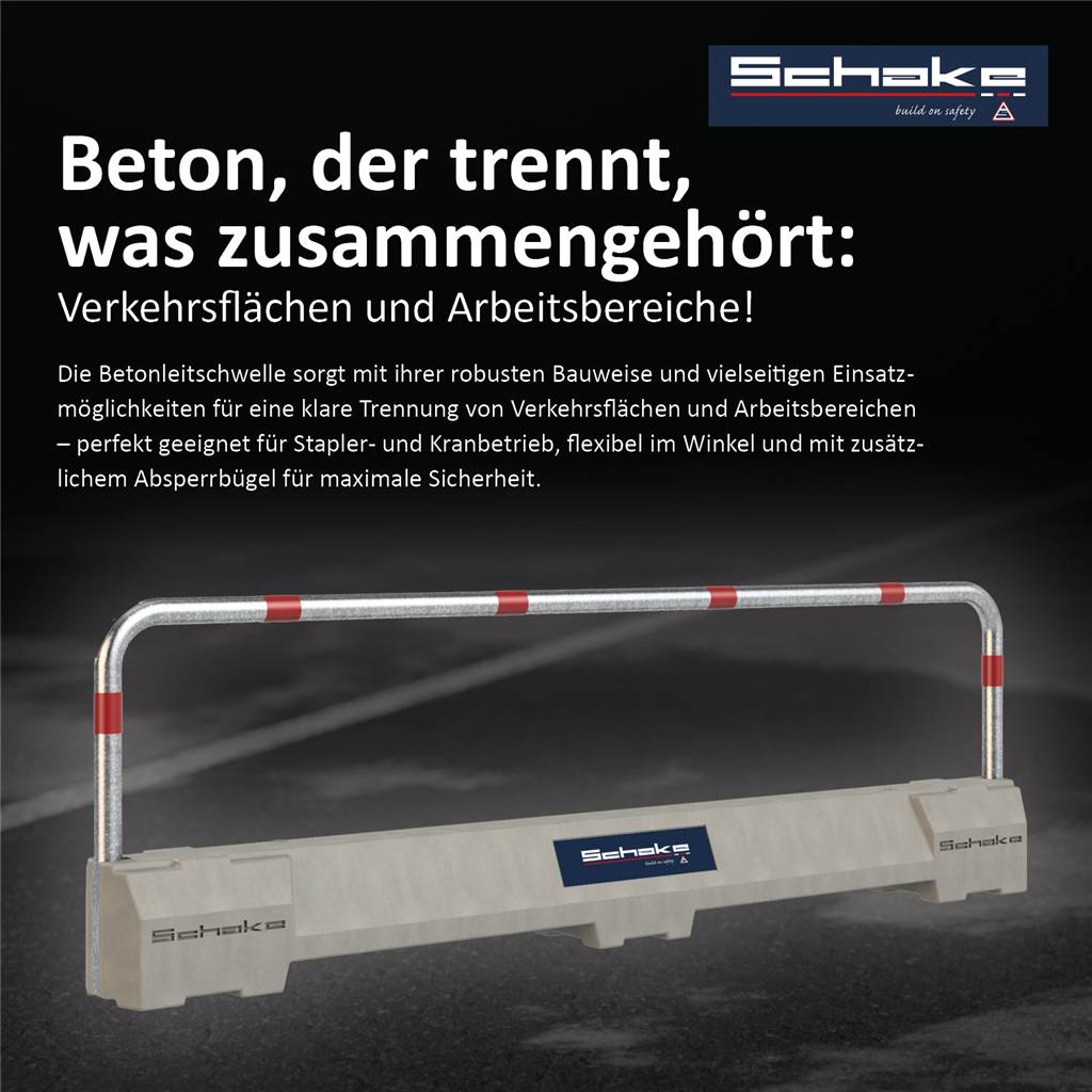 Schake 4077_35 Betonleitschwelle mit Absperrbügel