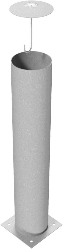 Schake 40273A Absperrpoller Stahlrohr Ø 273 x 5 mm ortsfest für Dübelbefestigung feuerverzinkt Gesamtlänge: 1500 mm mit