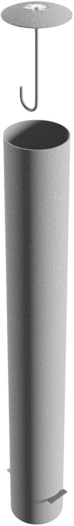 Schake 40191A Absperrpoller Stahlrohr Ø 193 x 3,6 mm ortsfest zum Einbetonieren feuerverzinkt Gesamtlänge: 1500 mm mit