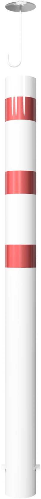 Schake 40152BA Absperrpoller Stahlrohr Ø 152 x 3,2 mm ortsfest zum Einbetonieren feuerverzinkt und weiß beschichtet