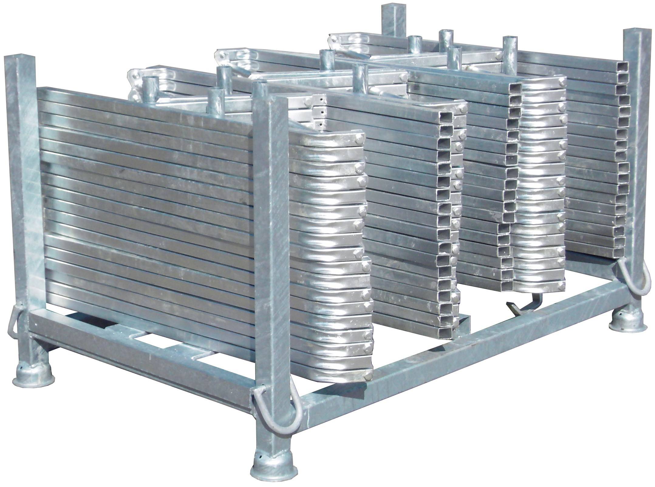 Schake 50115-5SET SET mit 36 Dreifußständer mit Stapelpalette aus Vierkantrohr (Art.-Nr. 50115)<br><br>und Adapter für D