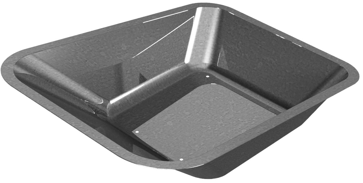 Schake 520F10 Einzelteile Schubkarre, Flachmulde 85 Liter, Typ Polier und Geselle