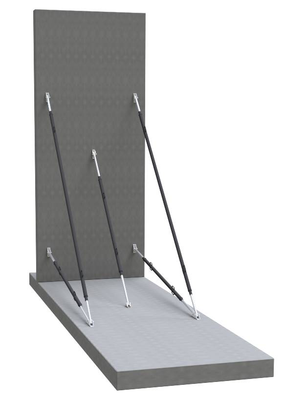 Schake 117921R-EG Richtstrebe Verstellbereich: 2,60 - 4,00 m <br><br>Belastung bei 45° auf Druck: 38,8 - 12,8 kN mit Endgel