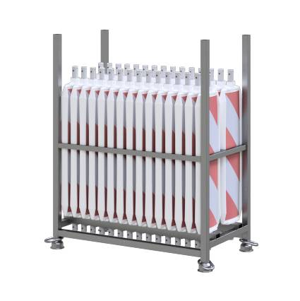 Schake 36055-5-SET SET mit 30 Baken auf Lager- und Transportpalette mit Folie Typ RA1/A, rot/weiß doppelseitig schraffie