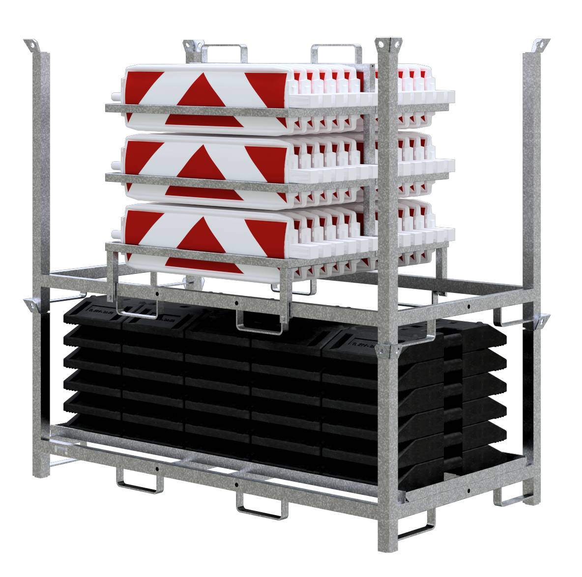 Schake 36NOXP-SET2 SET mit 30 Baken und Zubehör auf Aufsatzteil und Lager- und Transportpalette mit Folie Typ RA1/A, ro