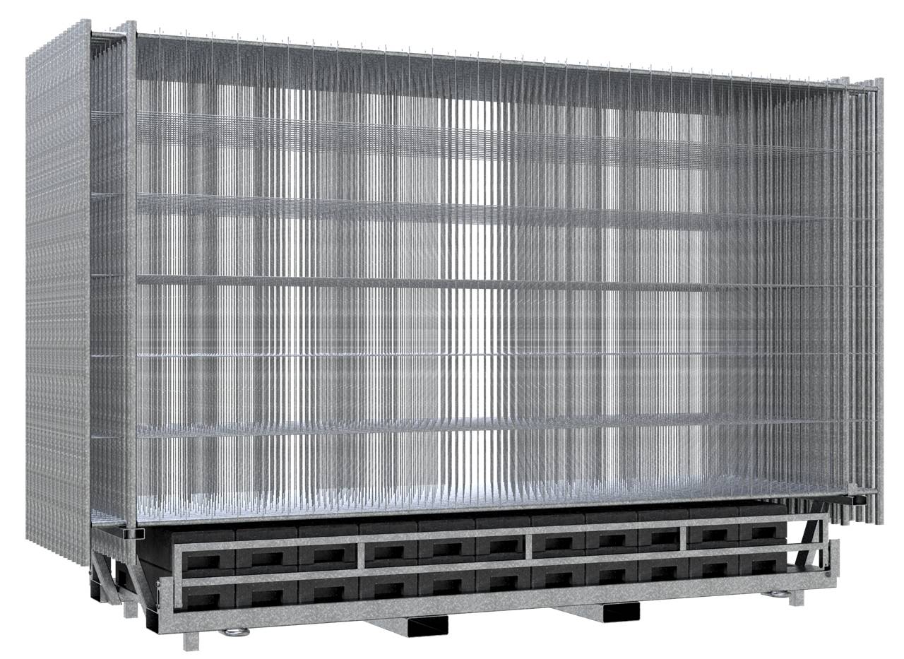 Schake 3B212T-SET4 SET mit 30 Bauzäunen und Zubehör auf Twinpallete Mobilzaun Cloud