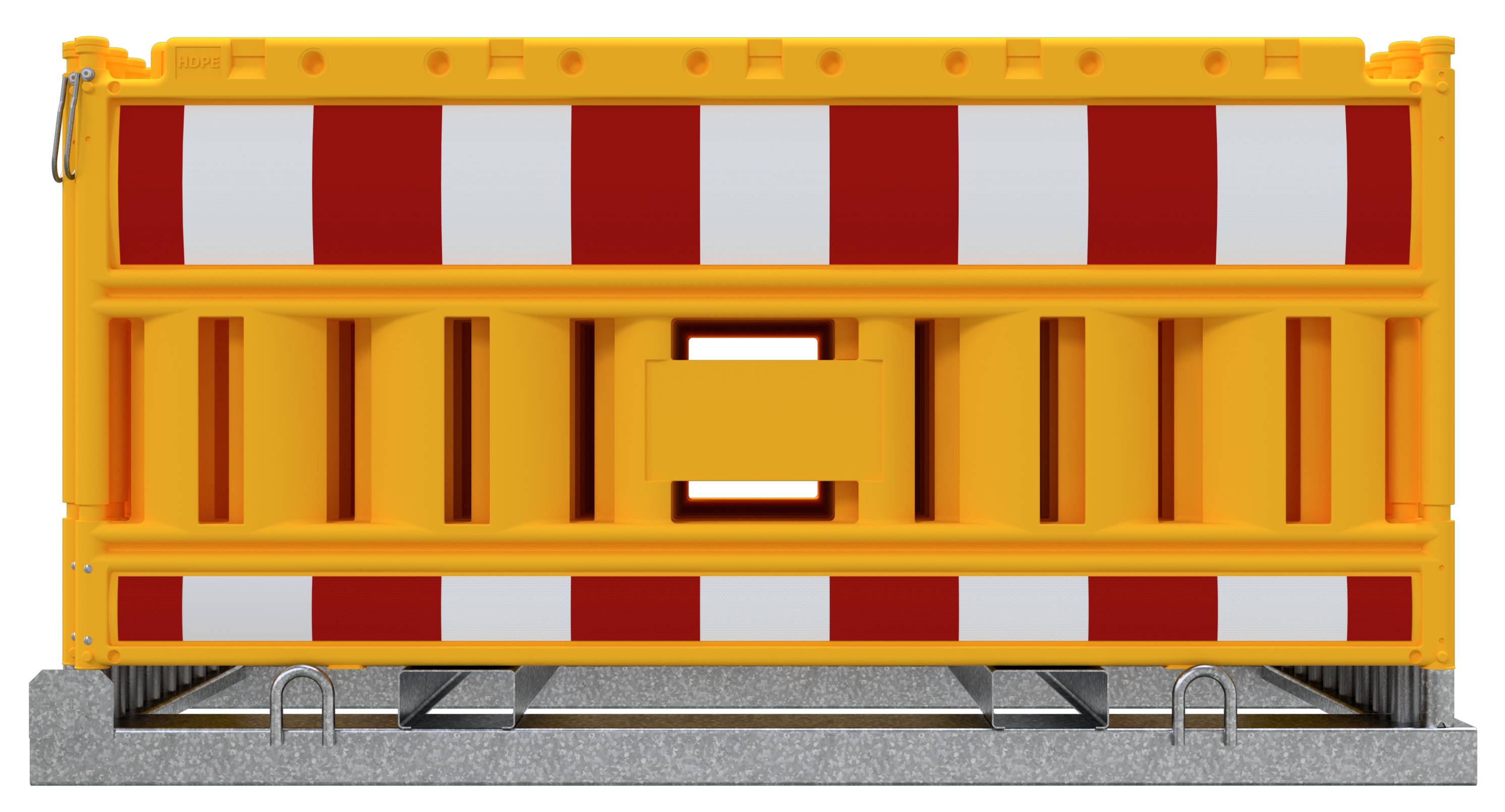 Schake 33420K-G-32000 SET mit 20 Absperrschrankengitter auf Lager- und Transporttraverse ohne Lampenadapter mit rot/weiß