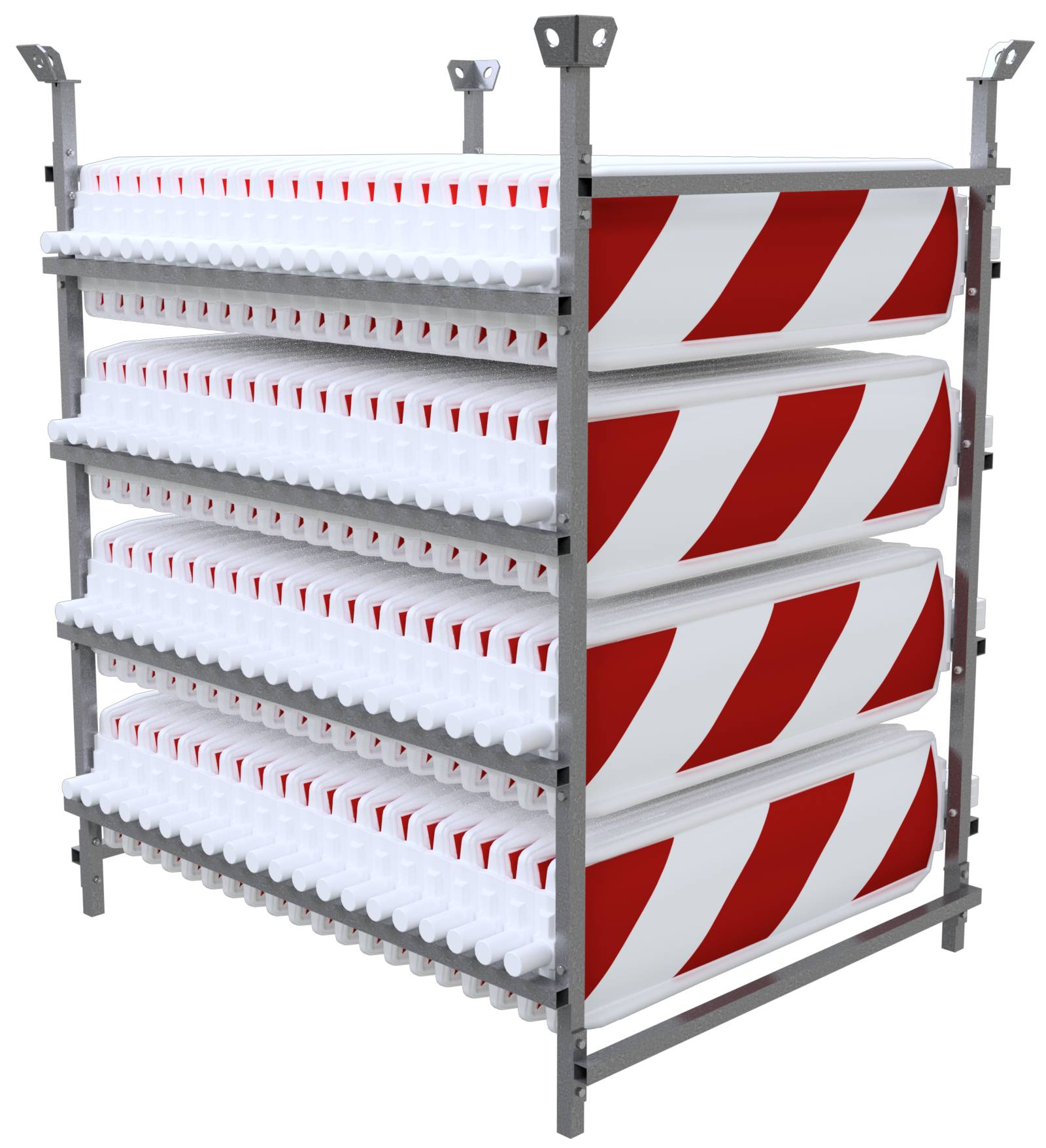 Schake 360552R-80-SET SET mit 80 Baken auf Lager- und Transportgestell Folie Typ RA2/B, schraffiert einseitig rechtsweis