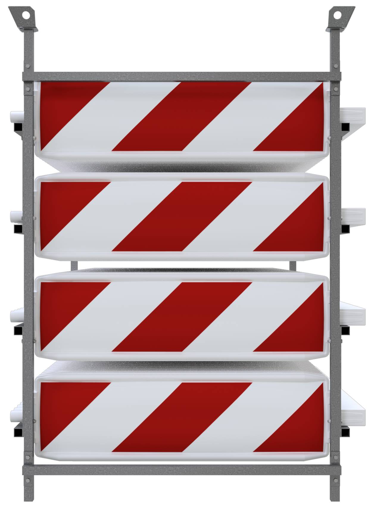 Schake 360552R-80-SET SET mit 80 Baken auf Lager- und Transportgestell Folie Typ RA2/B, schraffiert einseitig rechtsweis