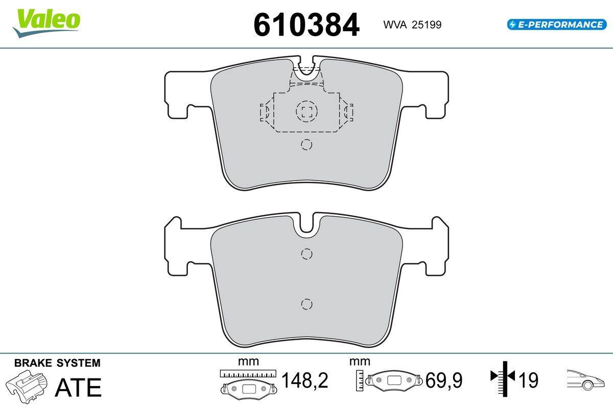 Valeo 610384 Bremsbelagsatz, Scheibenbremse