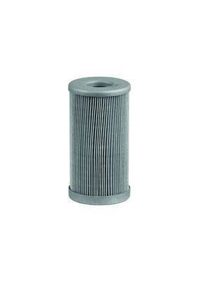 Ein zylindrischer, gefalteter Luftfilter mit einem Metallrahmen, der vertikal steht.