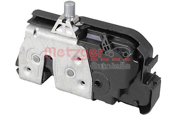 Autotür-Verriegelungsmechanismus von Metzger Autoteile, bestehend aus Metall- und Kunststoffkomponenten in einem kompakten Design für die Fahrzeugmontage.
