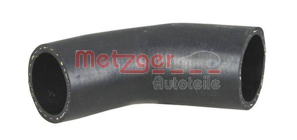 Ein schwarzer Gummischlauch, leicht gebogen, mit dem Wort ‚Metzger Autoteile', das teilweise auf der Oberfläche sichtbar ist.