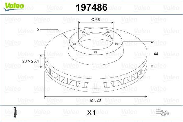 Valeo 197486 Bremsscheibe