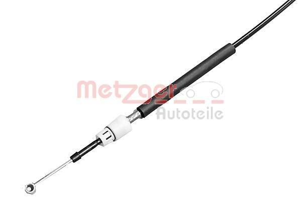 Ein Glühstift mit einem schwarz-weißen Stecker, der das Logo von 'Metzger Autoteile' in roter Schrift und eine Autoumriss im Hintergrund trägt.