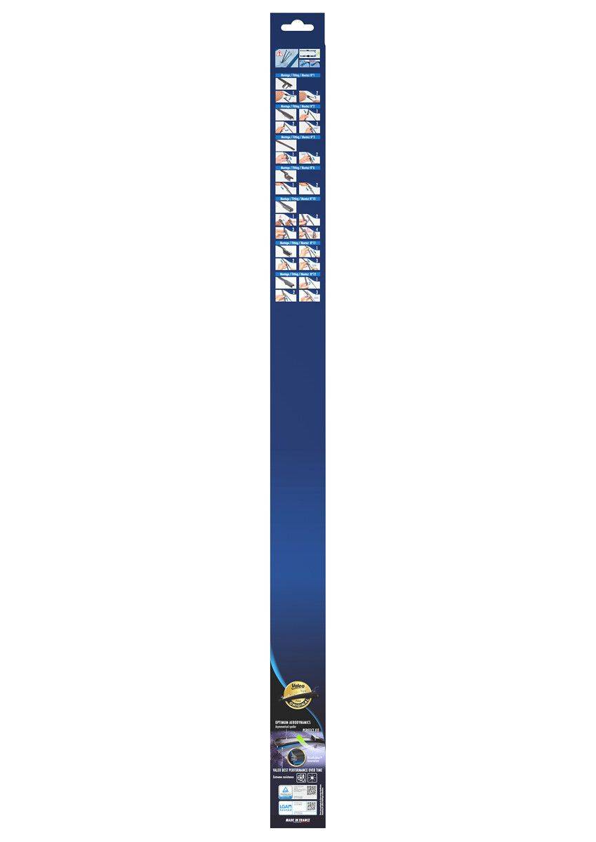 Ein hoher, blauer vertikaler Banner mit kleinen quadratischen Bildern oben, die weiße und blaue Muster zeigen. Ein goldenes Band befindet sich am unteren Rand.