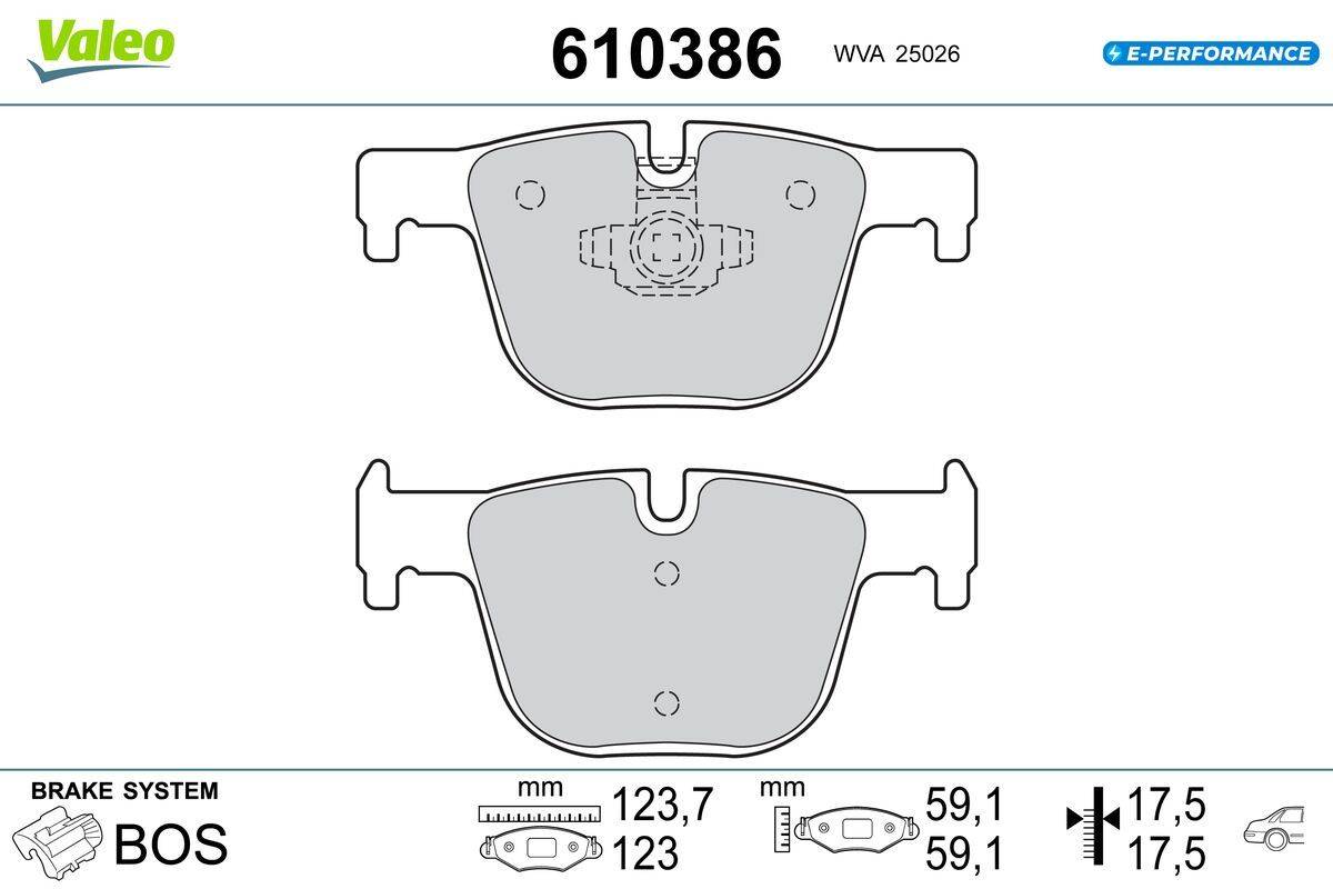 Valeo 610386 Bremsbelagsatz, Scheibenbremse