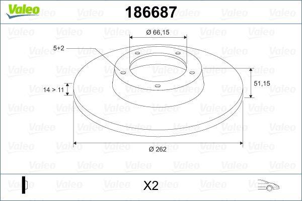 Valeo 186687 Bremsscheibe