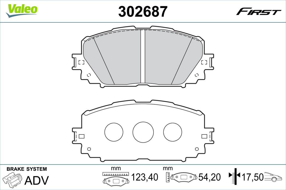 Valeo 302687 Bremsbelagsatz, Scheibenbremse