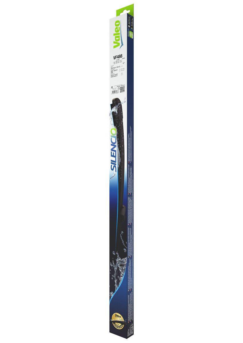 Scheibenwischerblatt 'Bosch Silencio' in Verpackung, mit blau-weißem Design, Bosch-Logo und Produktcode 'VP468'.