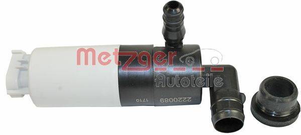 Metzger-Ventil mit der Teilenummer 2220089, mit schwarzen Anschlüssen und einem weißen Hauptkörper, für automotive Anwendungen entwickelt.