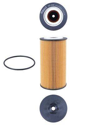 Auto-Ölfilter-Set mit zylindrischem Filter, Dichtungsring und Kappen.