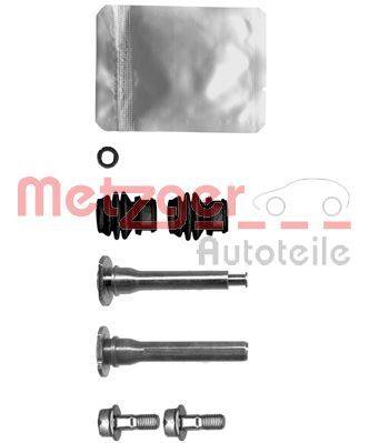 Markenbild von 'Metzger Autoteile', das Autoteile zeigt, einschließlich zweier Metallstifte, Gummidichtungen und eines kleinen O-Rings.