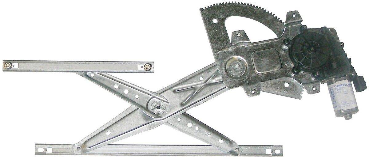 Metall-Fensterankurbelmechanismus mit Zahnrädern und verstellbaren Armen, der zum Öffnen und Schließen von Fenstern durch Drehen eines Griffs verwendet wird.