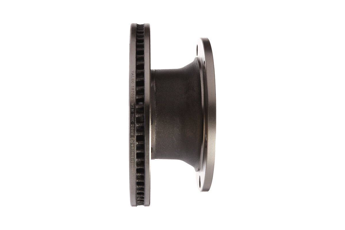 Seitenansicht einer Metallautomotive-Bremsscheibe mit Bremsscheibe und Radnabe.