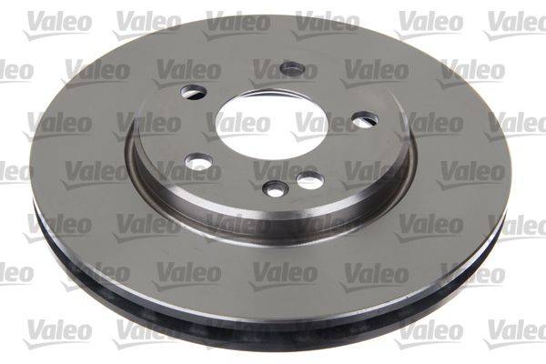 Valeo Bremsscheibe mit mehreren Befestigungslöchern, entwickelt für Fahrzeug-Bremssysteme. Glatte, metallische Oberfläche, die einen Neuzustand anzeigt.