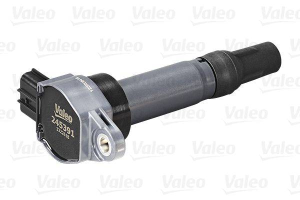 Zündspule mit Teilenummer 245391 von Valeo, mit einer zylindrischen Form und einem Metallstecker an einem Ende.
