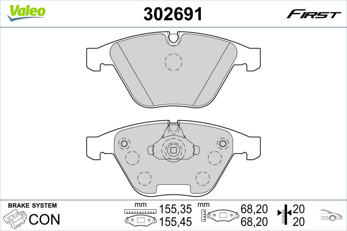Valeo 302691 Bremsbelagsatz, Scheibenbremse