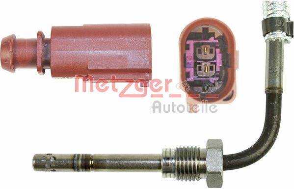 Ein Lambda-Sensor mit einer Nahaufnahme seines Anschlusses und der Verkabelung, die die elektrischen Kontaktpunkte für die Installation zeigt.