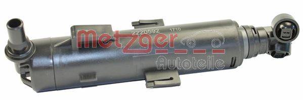Ein Metallteil eines Fahrzeugs mit gravierten Nummern 2220592 und 1710, mit dem Logo von Metzger Autoteile, das das Bild überlagert.