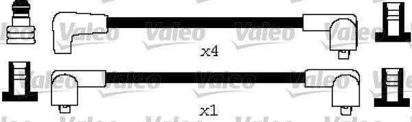 Valeo'-Logo im Hintergrund, mit dem Text 'x4' und 'x1' in Schwarz auf dem Bild verteilt, positioniert zwischen horizontalen schwarzen Linien.