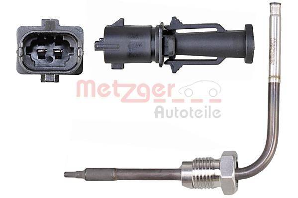 Logo von 'Metzger Autoteile' wird angezeigt. Das Bild zeigt einen Automotive-Sensor mit einem Stecker und präsentiert Design und Anschlusspunkte.