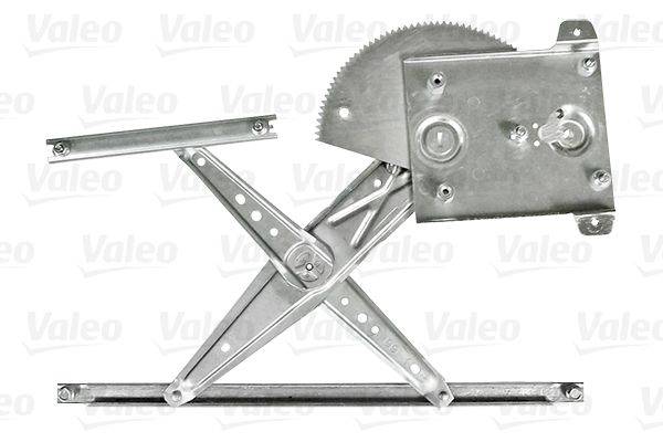 Eine Metall-Autofensterhebereinheit mit Zahnrädern und tragenden Armen.