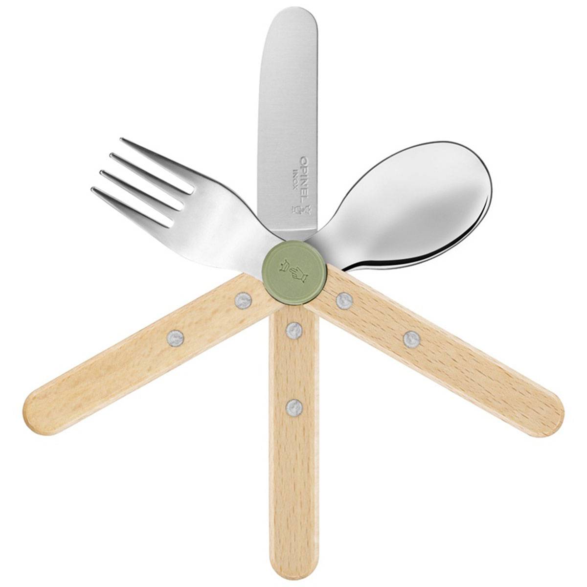 Opinel LE PETIT GOURMET Kinderbesteck Set - Olivgrün