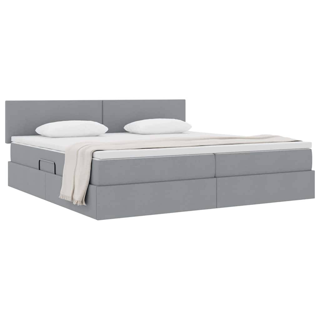vidaXL Aufbewahrungsbett mit Matratze Hellgrau 200 x 200 cm